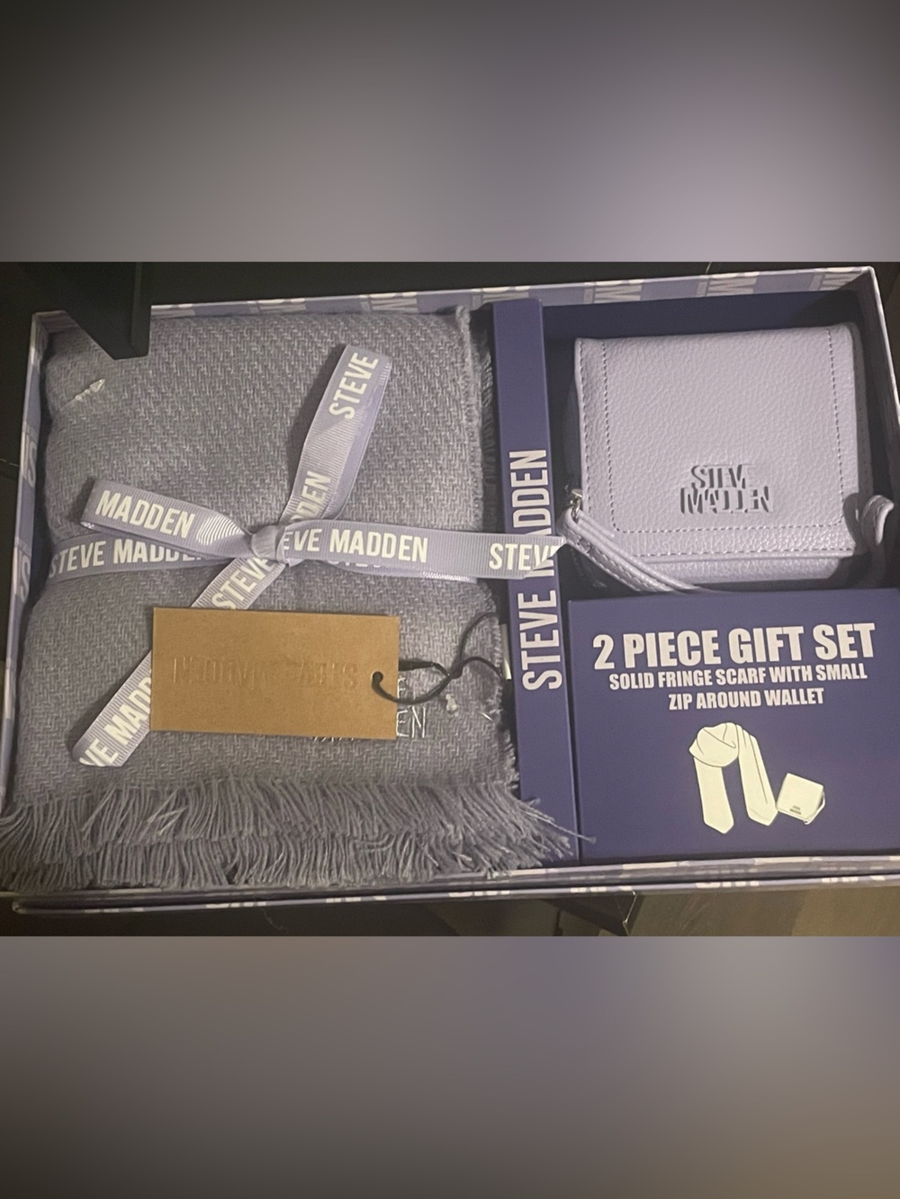 Steve Madden Purple Two-Piece Scarf & Wallet Gift Set